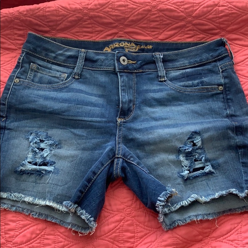 Midi denim shorts